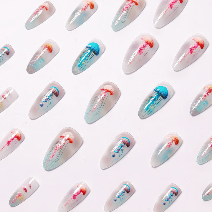 Artistic Jellyfish Design Nail Art Stornfield