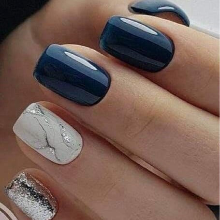 Elegant Marble-Themed Press-On Nails Stornfield