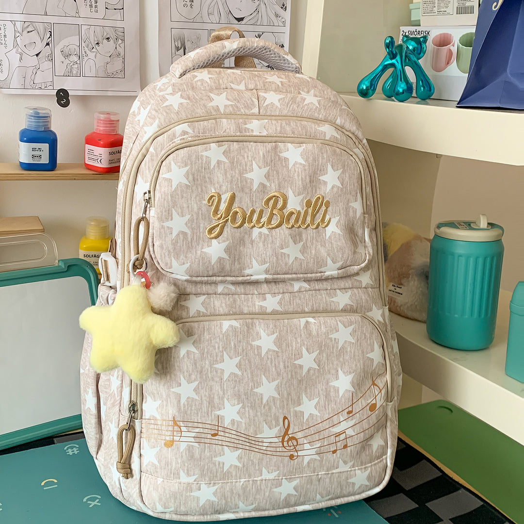 Star-Patterned Canvas Backpack Stornfield