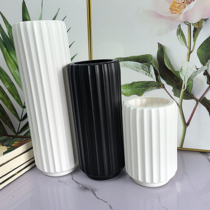 Decorative Vertical Ribbed Vase Stornfeild
