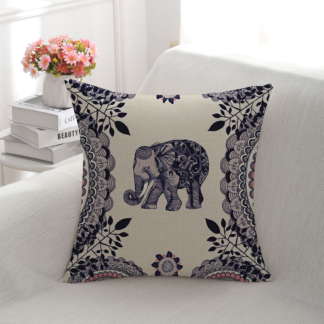 Artistic Elephant Print Cushion