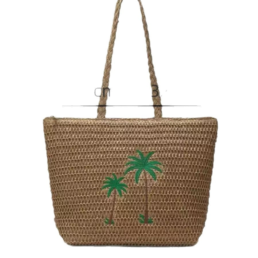 Beach bag with handcrafted palm pattern Stornfield