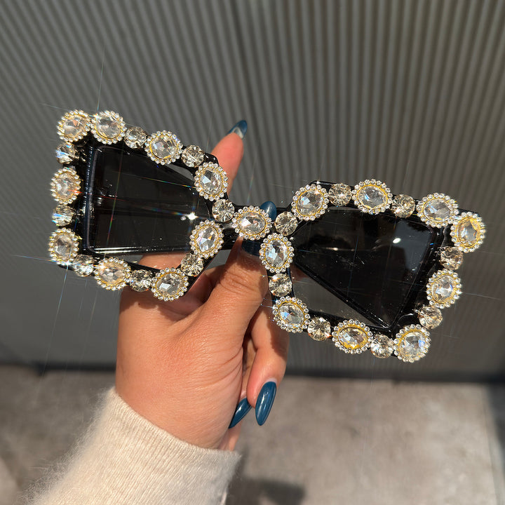 Ladies Glamorous Designer Sunglasses with Rhinestone-Embellished Frame Stornfield