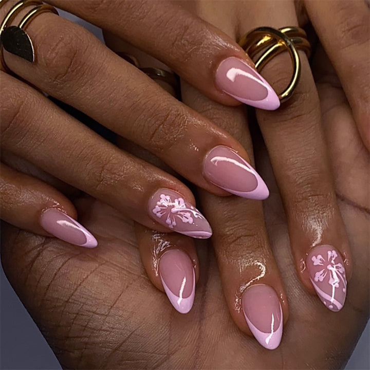 Elegant Artificial Nails with Flower Design Stornfield