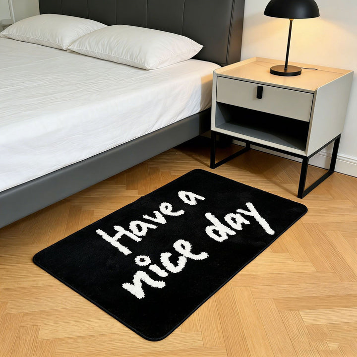 Non-Slip Tufted Welcome Doormat with 'Have a Nice Day' Text
