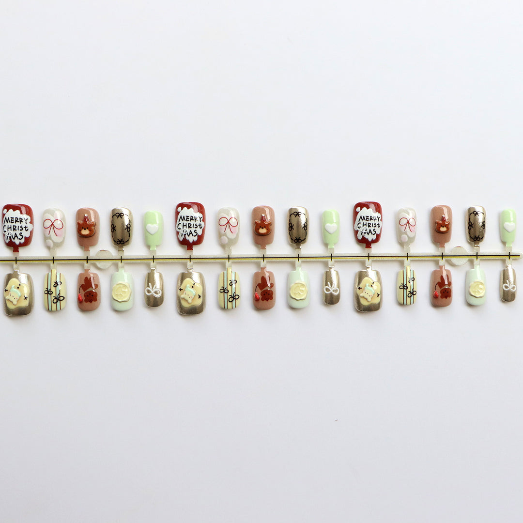 Festive Themed Press-On Nail Art Set Stornfield