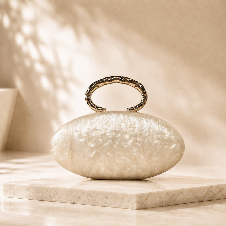 Artistic Curved Handle Acrylic Clutch