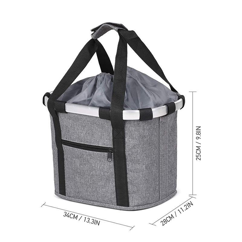 Collapsible Padded Front Bicycle Pet Basket with Safety Leash and Zipper Pocket Stornfield