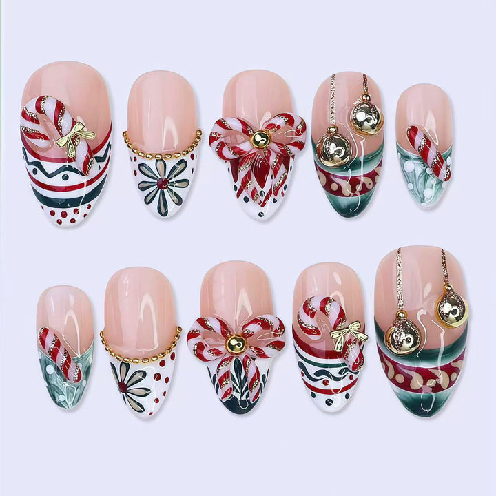 Artistic Decorative Press-On Nail Design