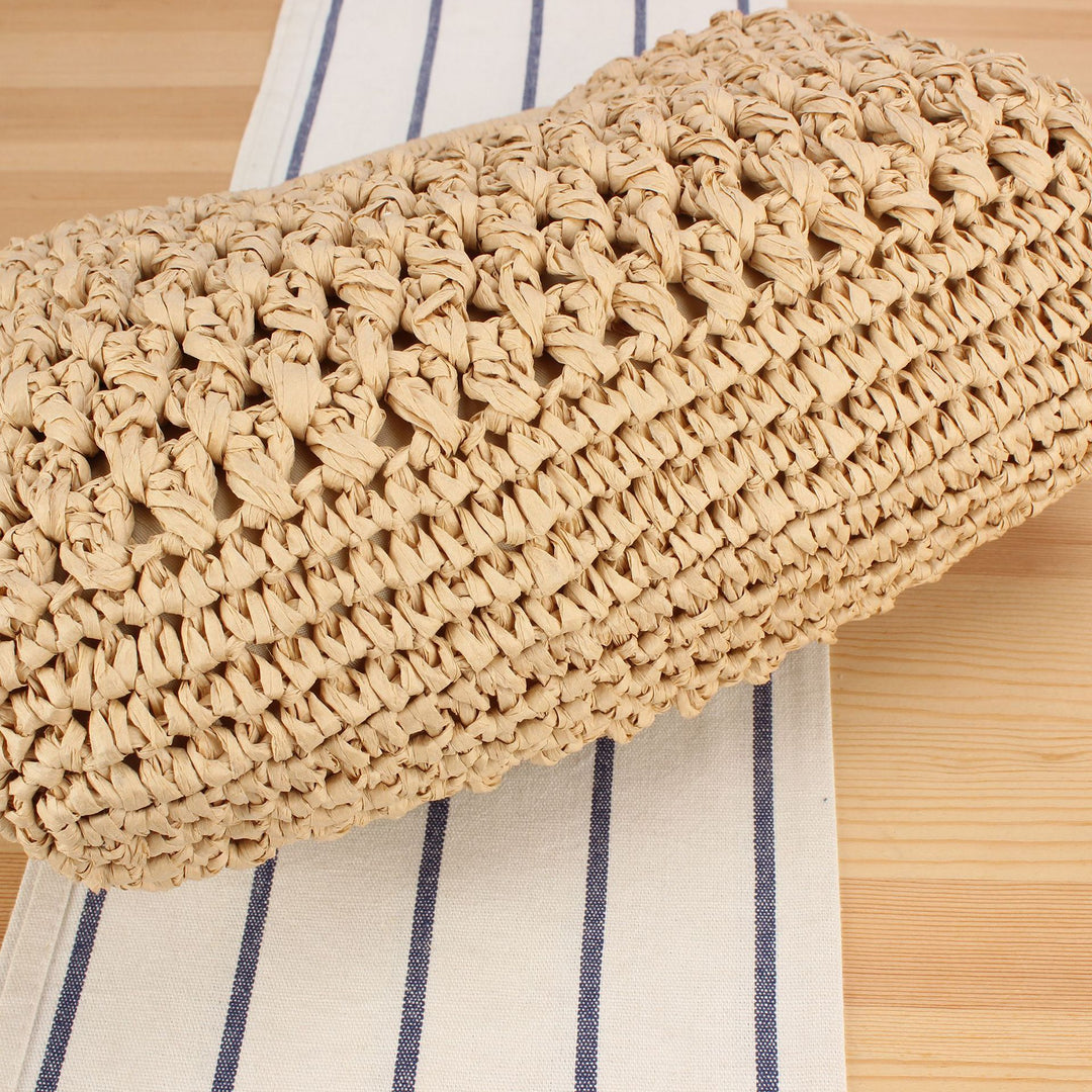 Handbag made of naturally untreated woven material with elegant chain embellishment Stornfield