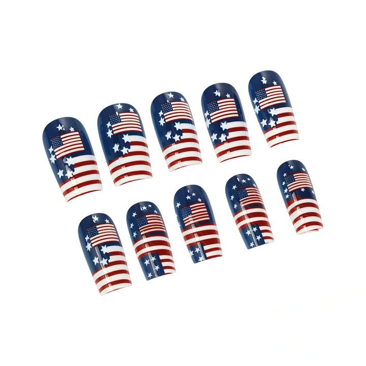 Artificial nails with patriotic flag motif Stornfield
