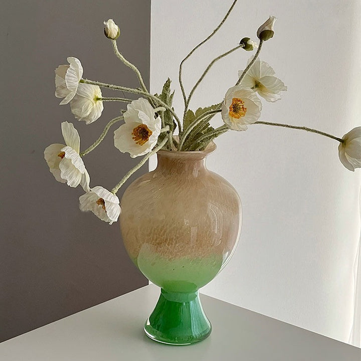 Decorative Handblown Ombre Bulb-on-Pedestal Glass Accent Vase Stornfield