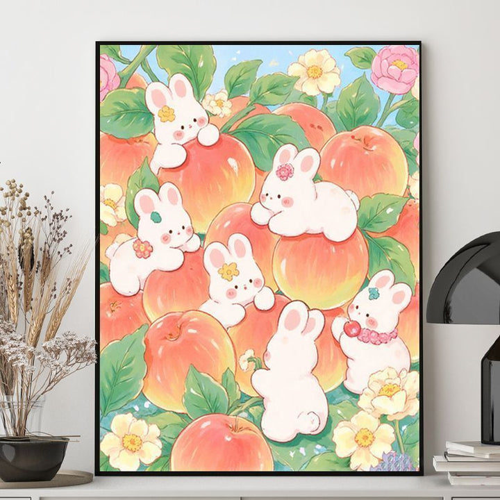 Cute Bunny-Themed Illustration Canvas Art Stornfield