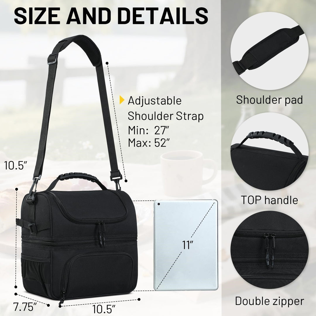 Insulated Lunch Bag with Multiple Compartments and Bottle Holder Stornfield