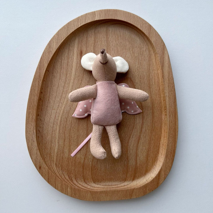Handcrafted Cotton Plush Mouse Doll with Crochet Dress
