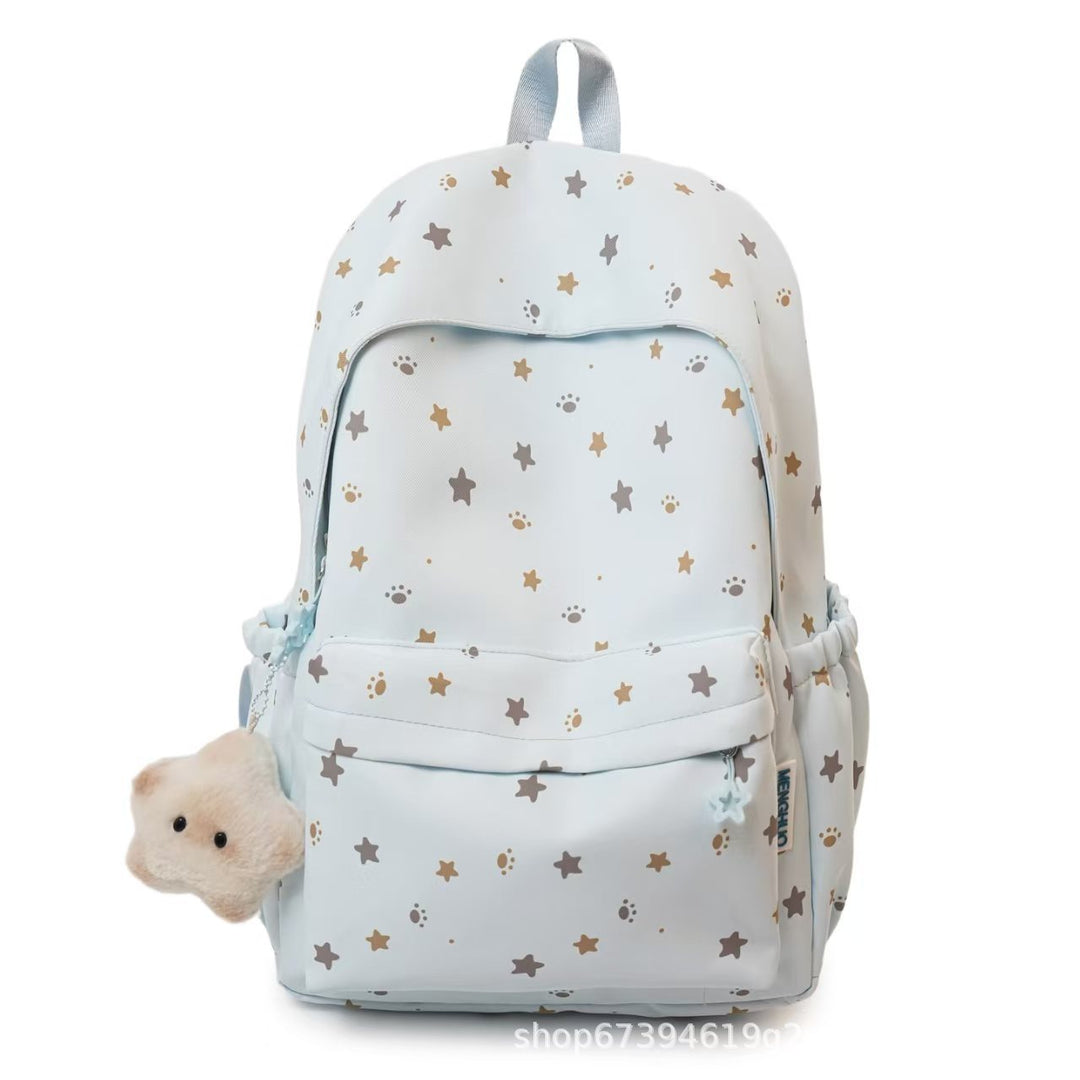 Star-Patterned Soft Fabric Backpack Stornfield