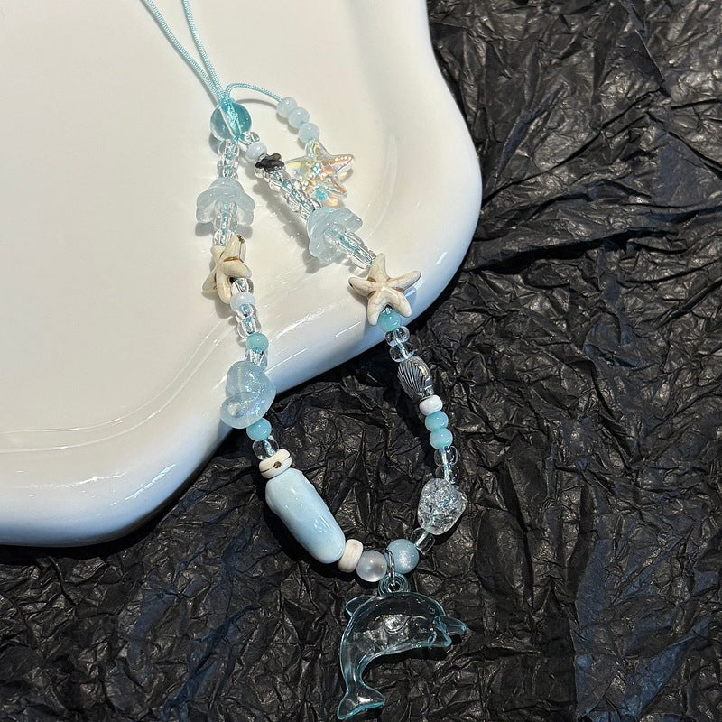 Dolphin and Starfish Beaded Charm Necklace Stornfield