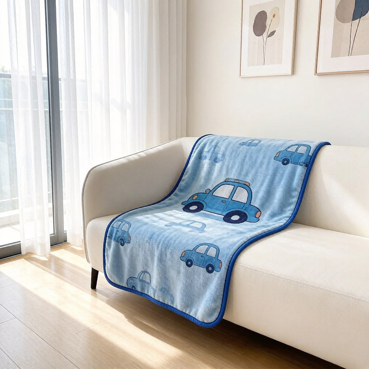 Fun Car-Themed Fleece Throw Blanket