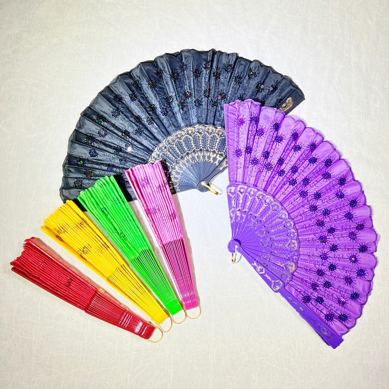 Women's folding fan with artistic decorations Stornfield