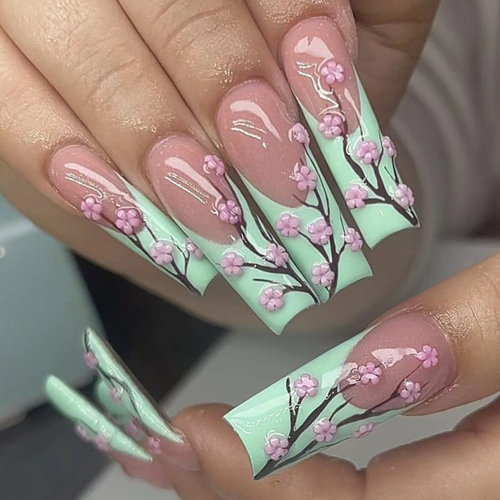 Floral Blossom Stiletto Press-On Nails Stornfield