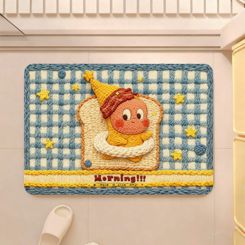 Cute Cartoon-Themed Plush Area Mat