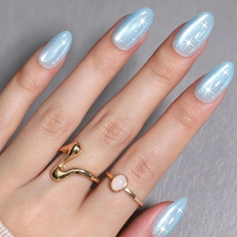 Celestial-Themed Glossy Press-On Nails Stornfield