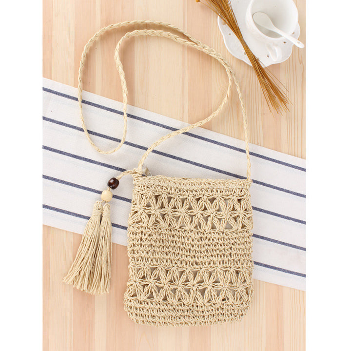 Handbag Made of Hand-Knotted Natural Material with Elegant Tassel Pendant Stornfield