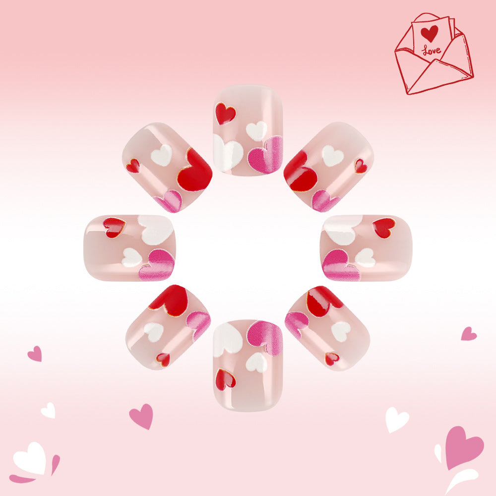 Heart-Decorated Press-On Nail Art Stornfield