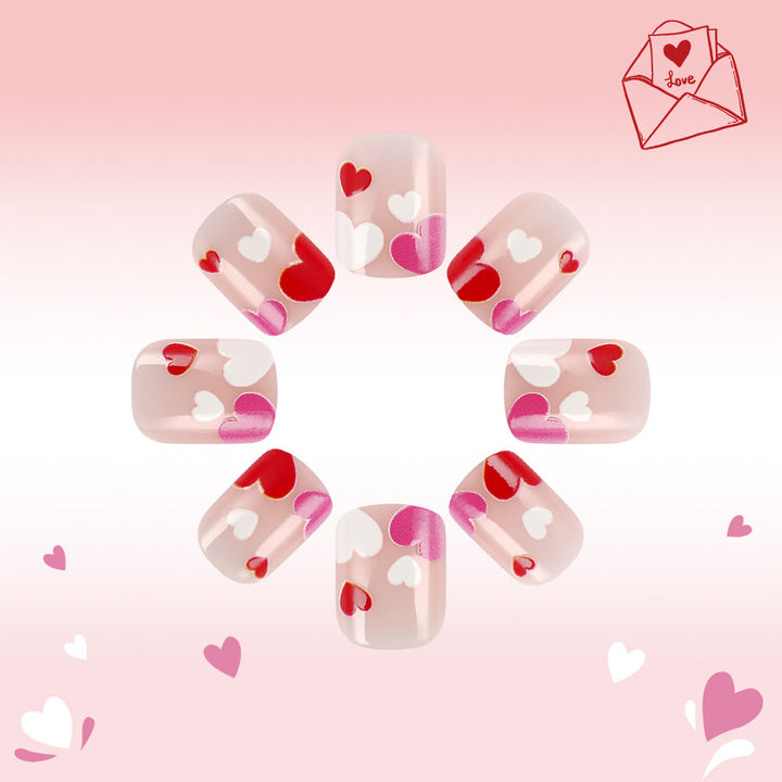 Heart-Decorated Press-On Nail Art Stornfield