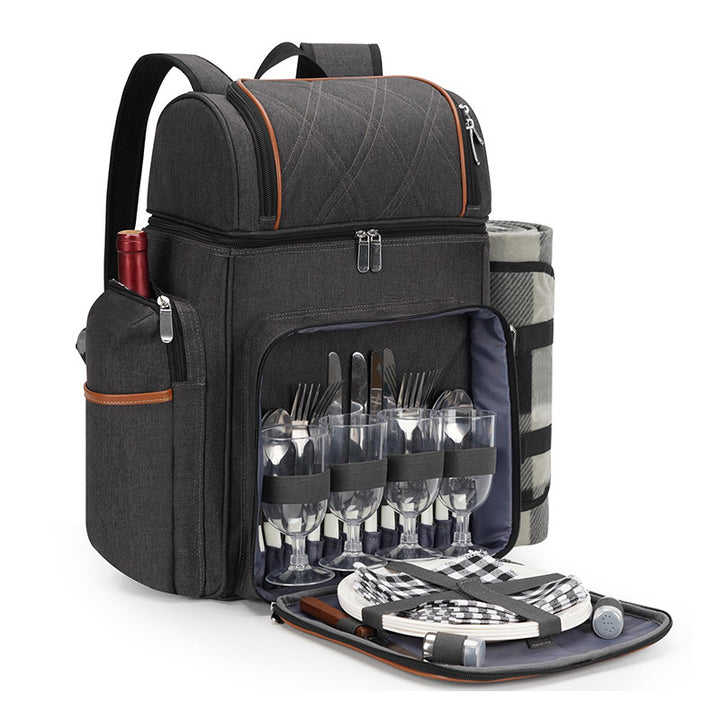 Gourmet Picnic Backpack with Dishware and Cooling Compartment Stornfield