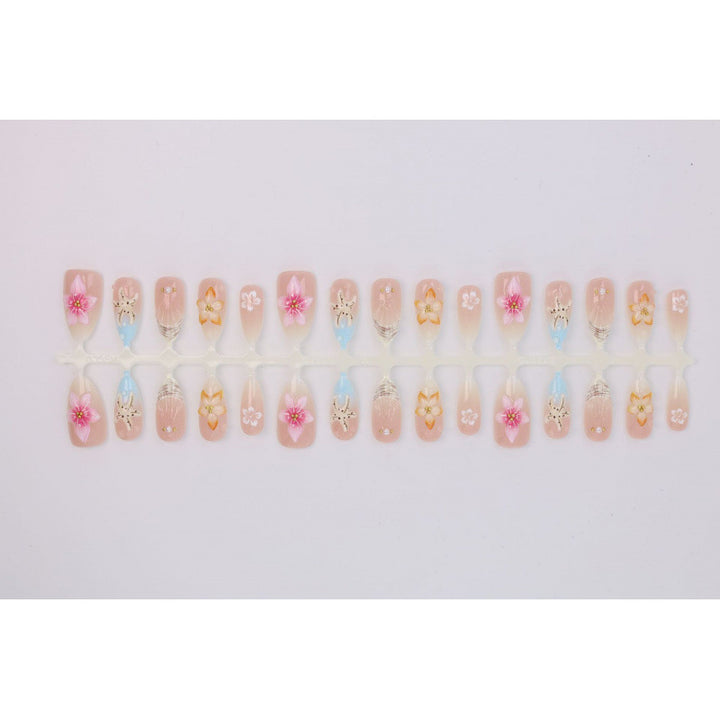 Artistic Floral-Embellished Press-On Nail Art Set Stornfield