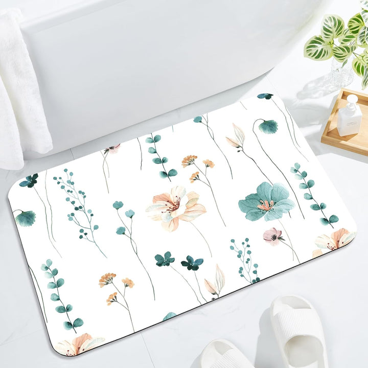 Floral Pattern Bath Mat