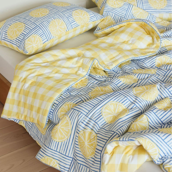 Botanical Reversible Cotton Sateen Duvet Cover Set with Matching Pillowcases