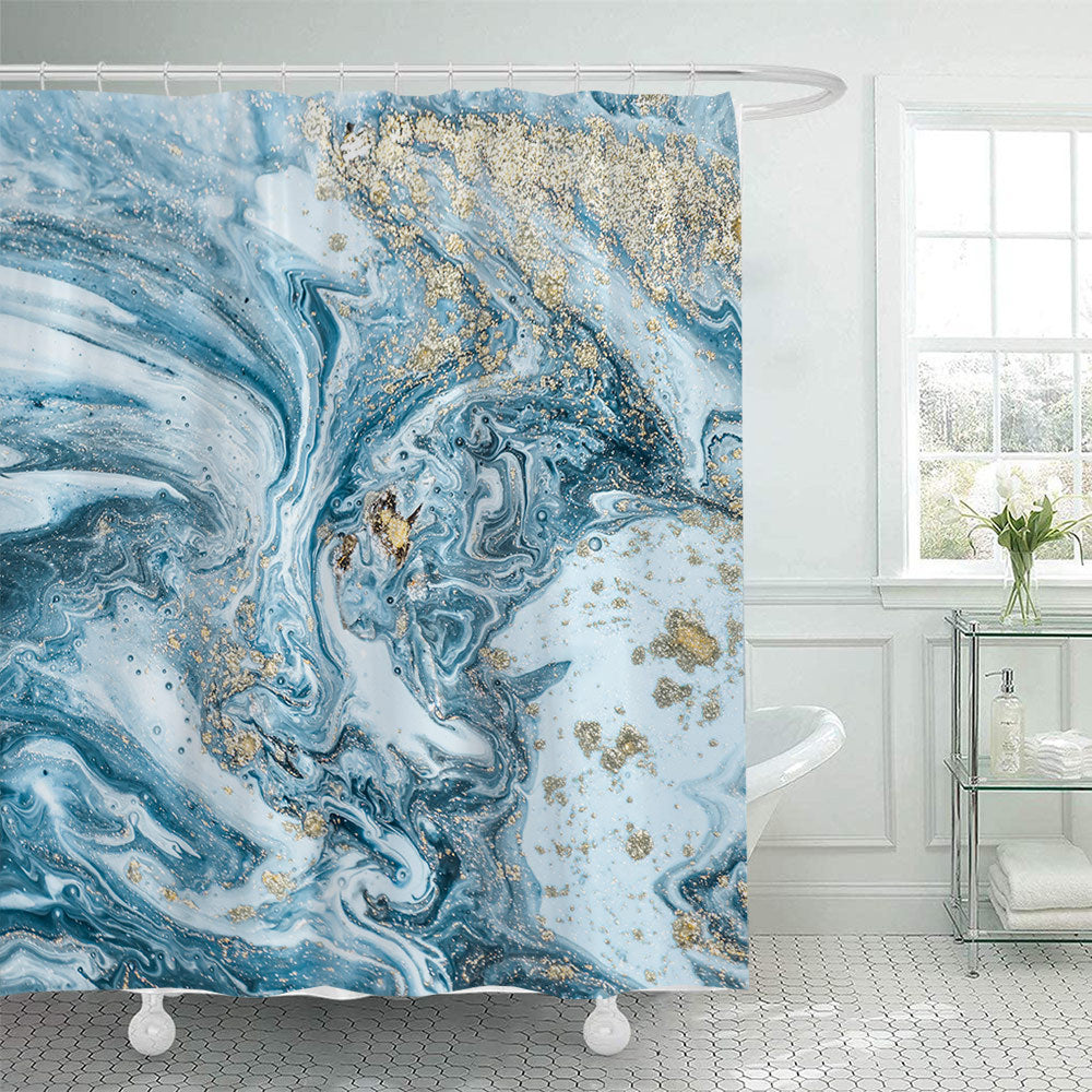 Elegant Marble-Patterned Shower Curtain Stornfield