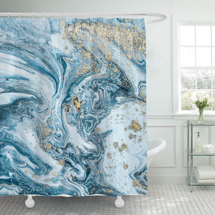 Elegant Marble-Patterned Shower Curtain Stornfield