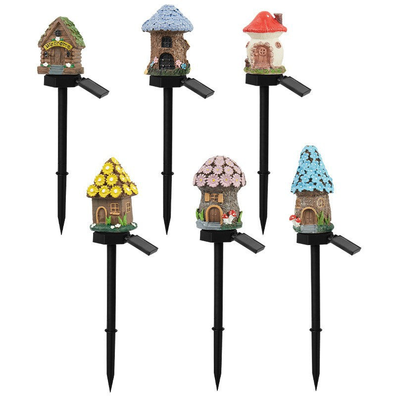 Solar Mushroom House Garden Stake Light With Rechargeable Battery Stornfield