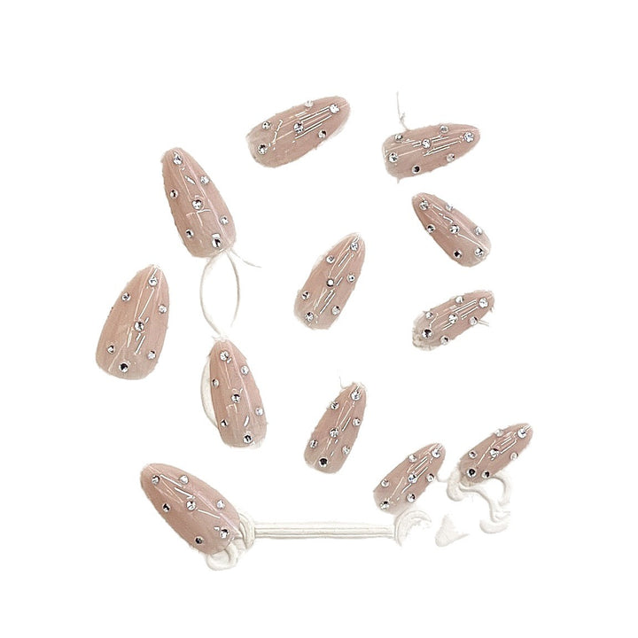 Decorative Stiletto Press-On Nails with Rhinestone Accents Stornfield