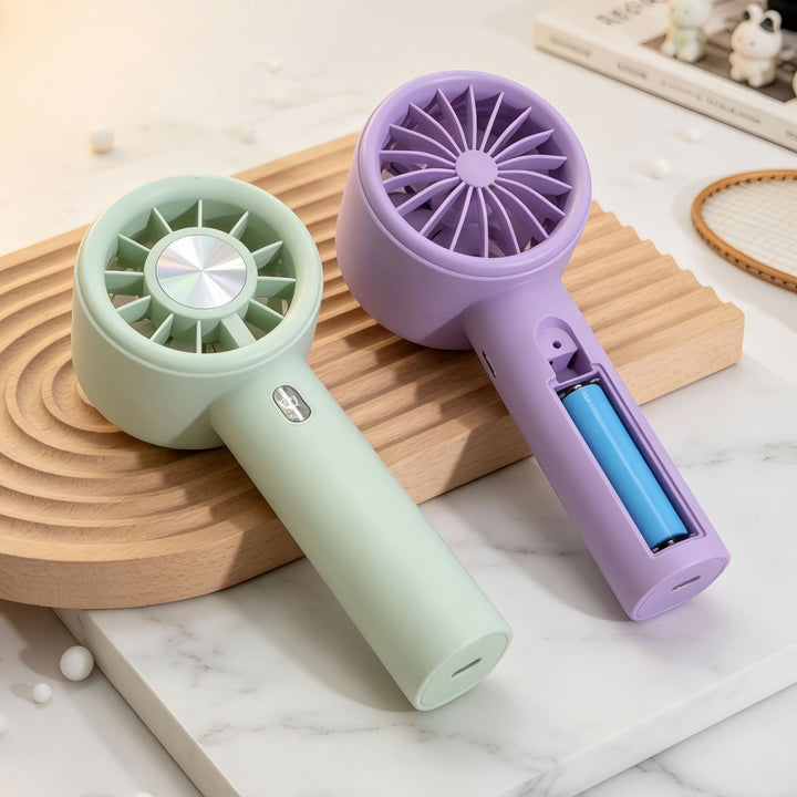 Women portable hand fan with variable speed control Stornfield