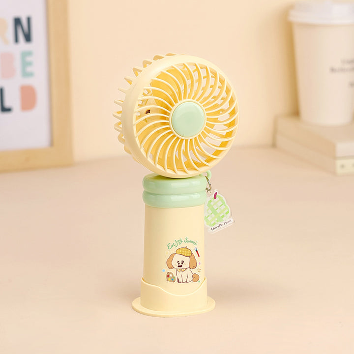 Ladies wearable handheld fan with playful dog design Stornfield
