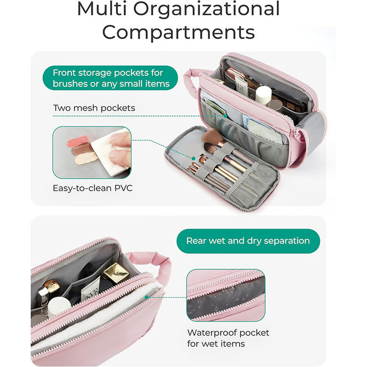 Cosmetic Organizer Bag with Multiple Compartments and Removable Interior Compartment Stornfield