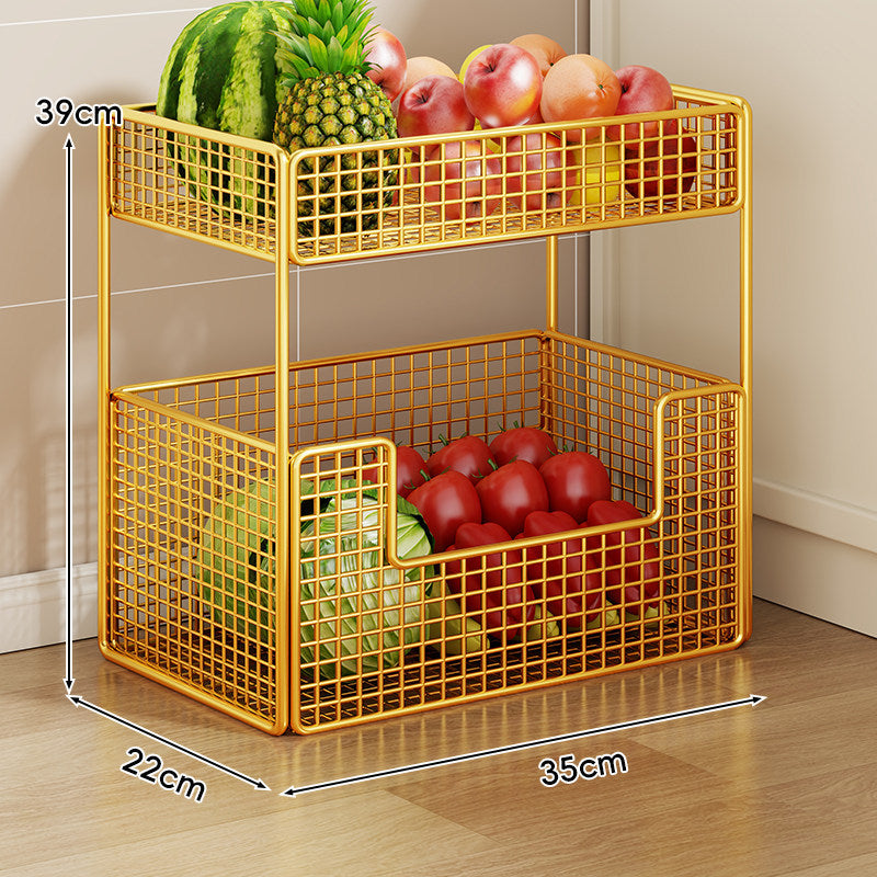 Three-Tier Slim Rolling Mesh Storage Cart