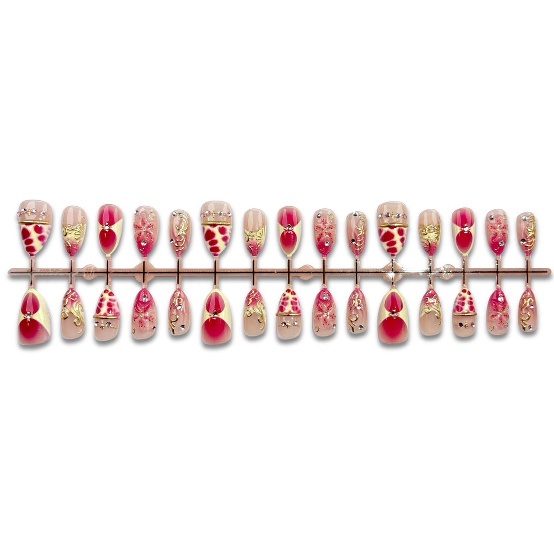 Detailed Artistic Press-On Nail Set