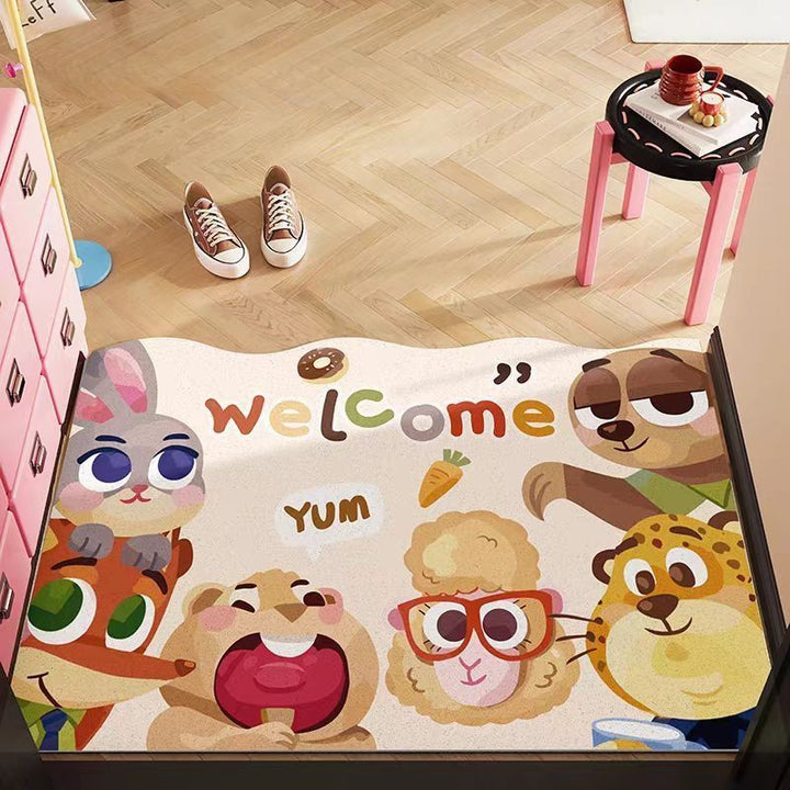 Whimsical Animal-Themed Welcome Mat