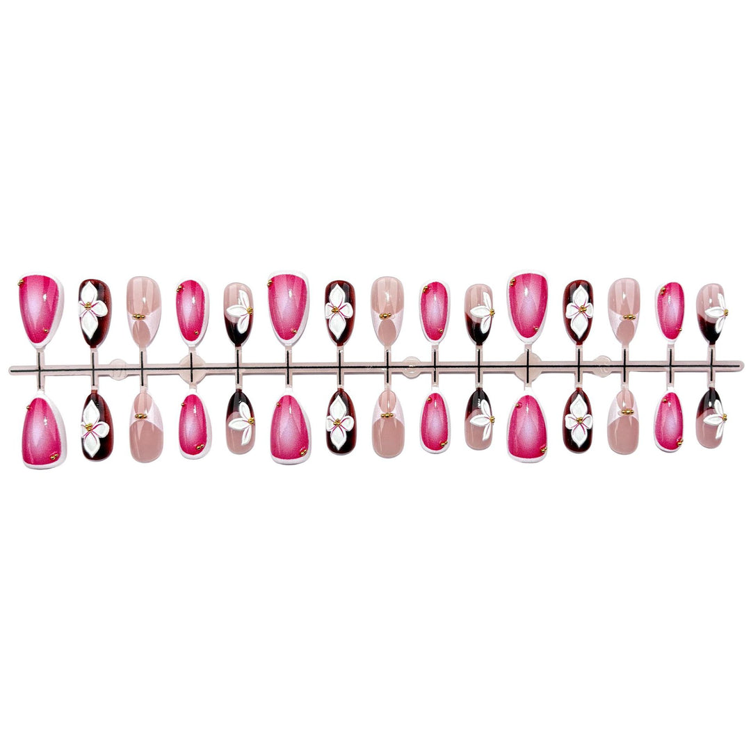 Floral-Accent Press-On Nail Art Set