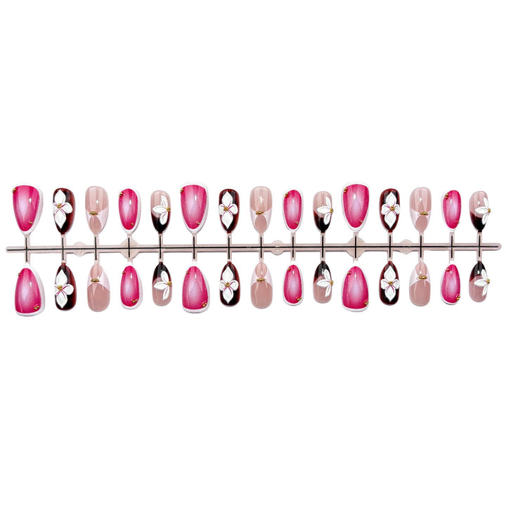 Floral-Accent Press-On Nail Art Set