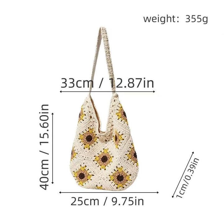 Shoulder bag with unique crochet pattern Stornfield