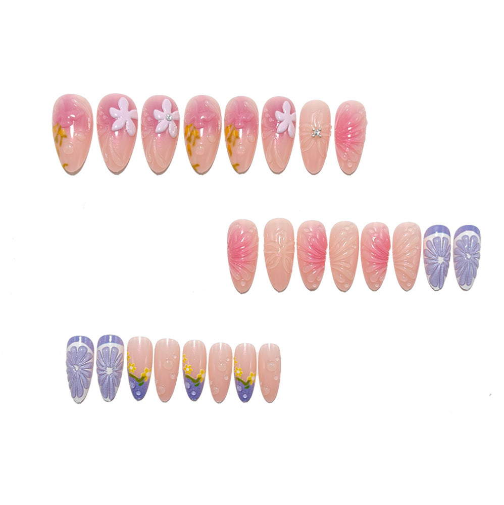 Nail art with artistic 3D flower designs Stornfield