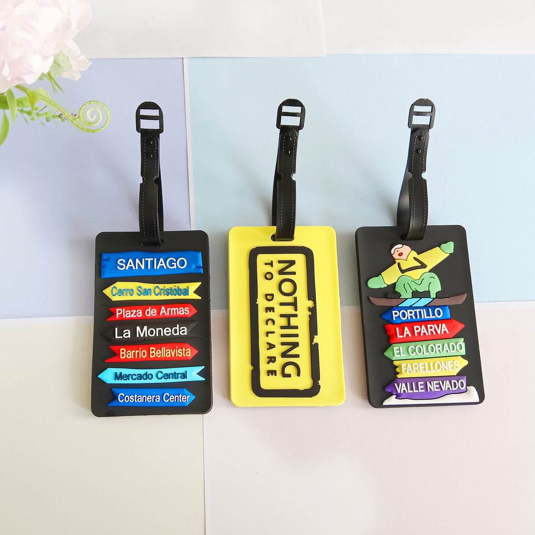 Unisex luggage tag made of durable silicone with airplane motif Bowlift