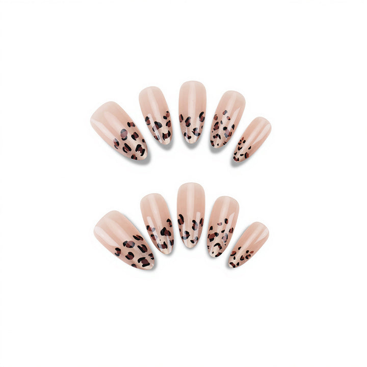 Artistic Leopard-Patterned Press-On Nails Stornfield