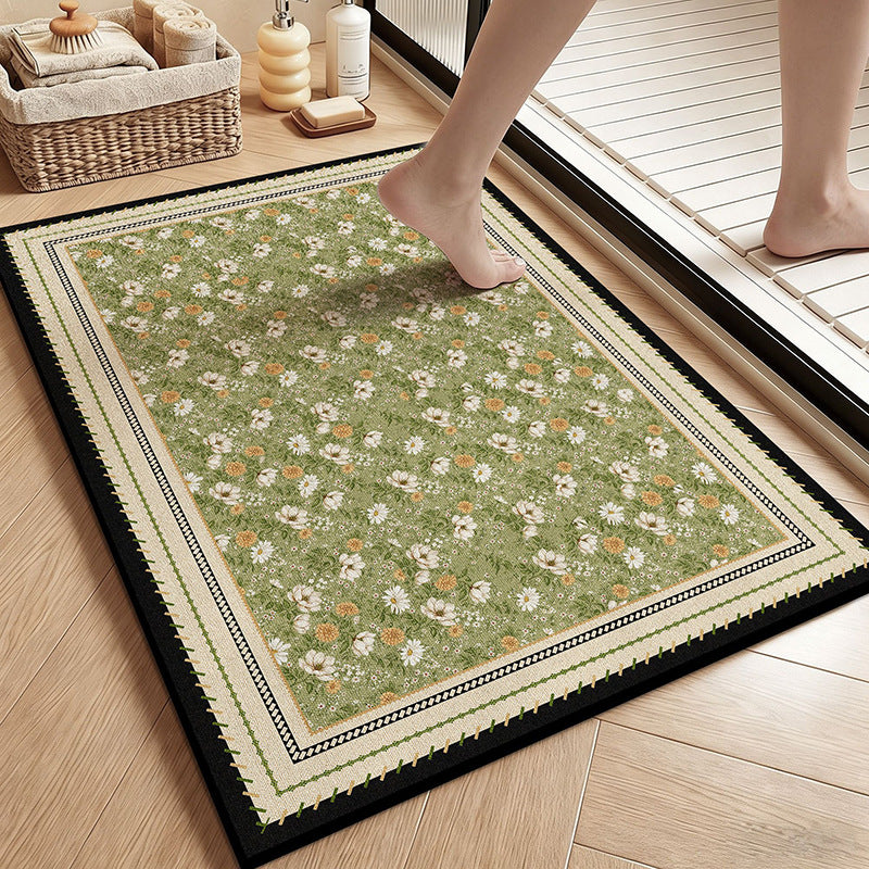 Vintage Botanical Floral Bath Mat